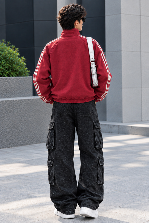 CNY-INSPIRED PREMIUM DUSTY RED SUEDE JACKET| AURIXWEAR_in