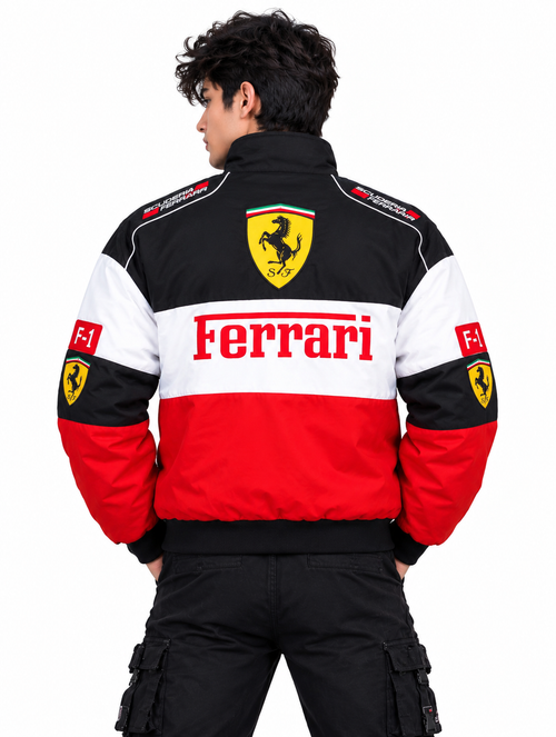 Men’s Scuderia Ferrari Racing Jacket – Black, Red & White
